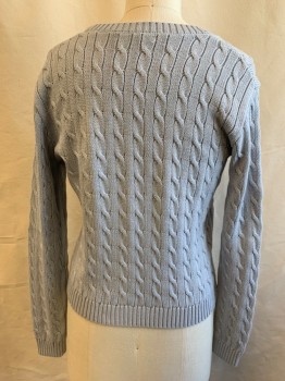 Womens, Pullover, BRANDY MELVILLE, Sky Blue, Cotton, Acrylic, Cable Knit, XS, C-neck, Pullover, Long Sleeves