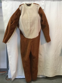 Mens, Piece 2, MTO, Brown, Beige, Synthetic, Solid, C50, XXL, G74, Brown/ Beige Reindeer Walkabout Body, Built in Chest and Knobby Arm Padding, Back Zipper,