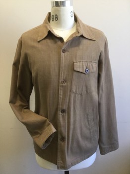 ANCHOR BLUE, Khaki Brown, Lt Brown, Olive Green, Cotton, Polyester, Glen Plaid, Button Front, Collar Attached, 1 Patch Pocket with Flap. 2  Slit Pockets. Solid Khaki Lining
