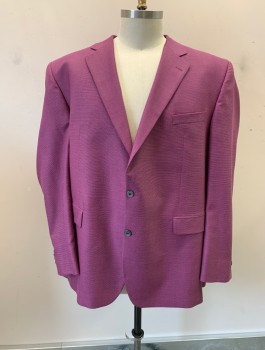 JACK VICTOR, Purple, Pink, Wool, 2 Color Weave, Notched Lapel, Single Breasted, Button Front, 2 Buttons, 3 Pockets