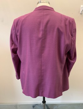 JACK VICTOR, Purple, Pink, Wool, 2 Color Weave, Notched Lapel, Single Breasted, Button Front, 2 Buttons, 3 Pockets
