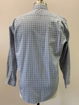 NORDSTROM, Black, White, Gray, Cotton, Plaid - Tattersall, L/S, Button Front, Collar Attached, Chest Pocket