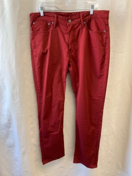 LEVI'S 511, Maroon Red, Cotton, Triple Pleat, Zip Front, Flat Front