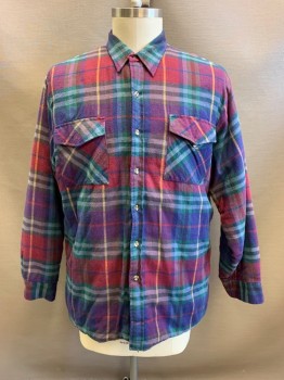 Mens, Casual Jacket, BACK RACKER, Navy Blue, Maroon Red, Dk Green, Red Burgundy, Goldenrod Yellow, Poly/Cotton, Nylon, Plaid, XL, Collar Attached, Button Front, Long Sleeves, 2 Breast Pockets, 2 Side Pockets, Navy Quilted Lining