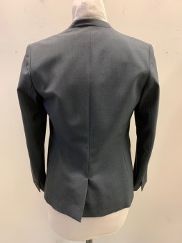 BAR III, Charcoal Gray, Polyester, Viscose, Open Front, Open Front, Single Back Vent