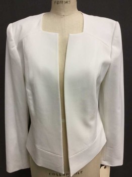 ALEX MARIE, White, Polyester, Rayon, Solid, No Closures, Single Breasted, Square Neckline