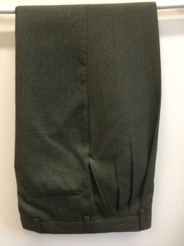 Childrens, Suit Piece 2, NORDSTROM, Olive Green, Black, Wool, Synthetic, Basket Weave, 12, Triple Pleat,