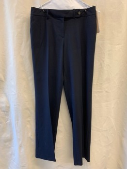 CALVIN KLEIN, Navy Blue, Synthetic, Solid, FF, Zip Front, Side And Back Pockets, Belt Loops
