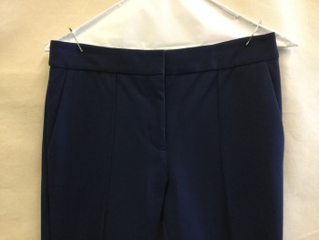 DVF, Navy Blue, Poly/Cotton, Spandex, Solid, Navy, 1.5" Waist Band, 1 Seam Front & Back, Zip Front, 4 Pockets