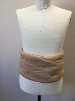 Unisex, Fat Padding, N/L, Beige, Polyester, Solid, O/S, Belly Fat Pat, Quilted, Waist Wrap Around, Multi Velcro Closure, Spare Tire
