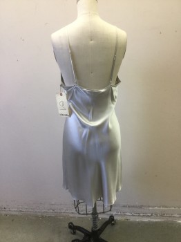 Womens, Nightgown, NORDSTROM, Silver, Silk, Solid, S, Spag Straps