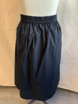 WHO WHAT WEAR, Black, Cotton, Solid, Button Front, Elastic Waistband, Gathered Waistband
