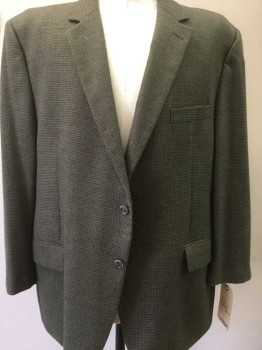 NORDSTROM, Sage Green, Moss Green, Wool, Houndstooth, 2 Buttons,  3 Pockets,