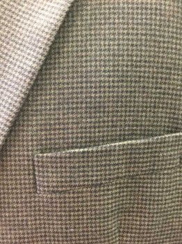 NORDSTROM, Sage Green, Moss Green, Wool, Houndstooth, 2 Buttons,  3 Pockets,
