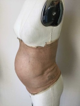 Womens, Pregnancy Belly/Pad, MTO, Beige, L200FOAM, Sz2, Made To Order, Modest Belly, Realistically Painted, Sports Zipper Center Back,