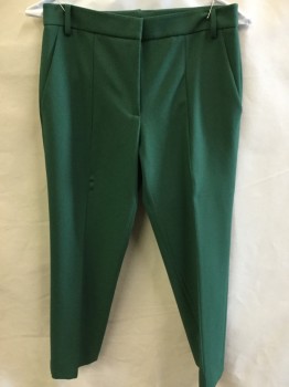 NO LABEL, Green, Poly/Cotton, Elastane, Solid, Green, 1 Seam Front, 4 Pockets, Zip Front,