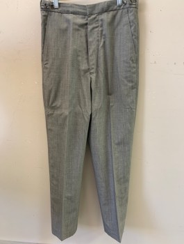 NL, Gray, Wool, Solid, F.F, Adjustable Waist, Front Slash Pockets, Single Rear Pocket