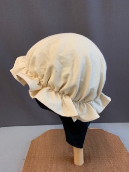 Womens, Historical Fiction Hat, N/L, Cream, Cotton, Solid, O/S, 1700s, No Closures, Elastic Band