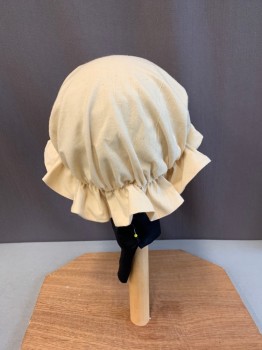 Womens, Historical Fiction Hat, N/L, Cream, Cotton, Solid, O/S, 1700s, No Closures, Elastic Band