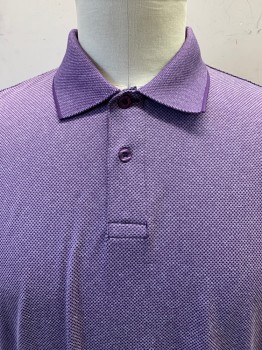 32 Degrees, Purple, Gray, Polyester, Spandex, 2 Color Weave, S/S, 2 Buttons, Collar Attached