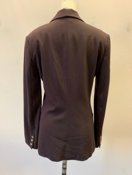 NL, Brown, Wool, Notched Lapel, Single Breasted, Button Front, 2 Buttons, 3 Pockets