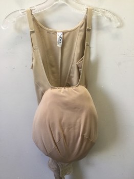 MAIDENFORM, Tan Brown, Nylon, Elastane, Solid, After Birth , Body Suit, Hook and Eye Closures