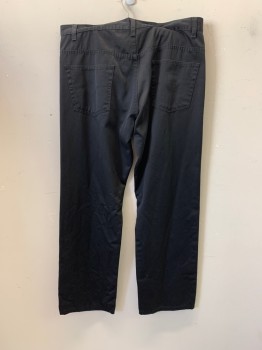 Mens, Casual Pants, VERSACE, Black, Cotton, 36/31, Top Pockets, Zip Front, F.F, 2 Back Patch Pockets