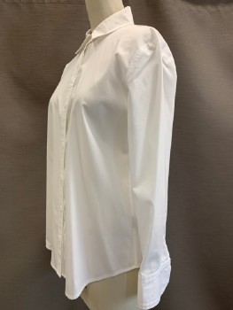 WORTHINGTON, White, Cotton, Polyester, Solid, L/S, B.F., C.A.