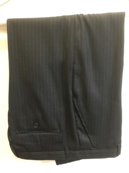 Childrens, Suit Piece 2, JOEY COTURE, Black, Lt Gray, Polyester, Stripes - Pin, 34/28, Flat Front,