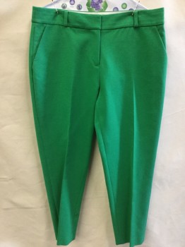 KATE SPADE, Green, Poly/Cotton, Spandex, Solid, Green, Flat Front, Zip Front, 4 Pockets