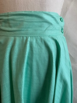 Womens, Skirt, MTO, Mint Green, Synthetic, Solid, Herringbone, W26, Side Zipper, 1 Pocket, Self Herringbone Stripe