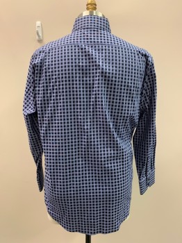 ENGLISH LAUNDRY, Black, Navy Blue, White, Cotton, Check , L/S, Button Front, Collar Attached