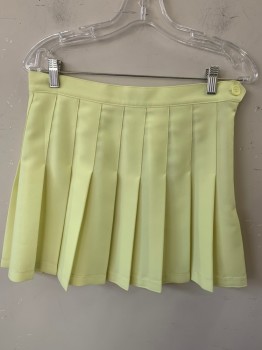 AMERICAN APPAREL, Lt Yellow, Polyester, Solid, Twill Weave Tennis, Side Zipper,
