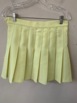 AMERICAN APPAREL, Lt Yellow, Polyester, Solid, Twill Weave Tennis, Side Zipper,