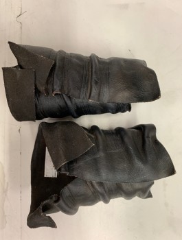 Unisex, Sci-Fi/Fantasy Gauntlets, MTO, Black, Leather, Solid, Small, Molded Leather, No Closures, One Pair