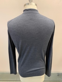 BLOOMINGDALE'S, Graphite Gray, Wool, Heathered, L/S, 3 Buttons