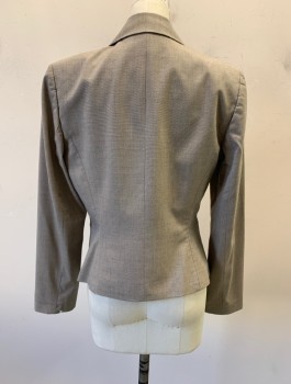 ALEX MARIE, Khaki Brown, Polyester, Viscose, Notched Lapel, Single Breasted, Button Front, 1 Button, 2 Pockets