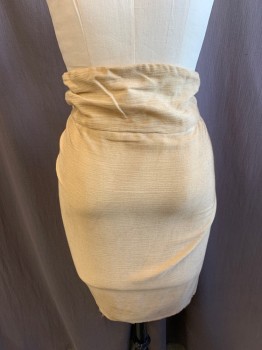 Womens, Historical Fiction Skirt, MTO, Sand, Linen, Solid, Faded, W28, Velcro Front, Raw Edges