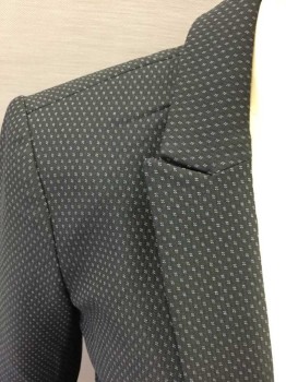 EXPRESS, Black, Purple, Poly/Cotton, Rayon, Stripes - Shadow, Single Breasted, Purple Woven Dots, Extra Buttons In V Shape, Collar Attached,  Peaked Lapel, 4 Pockets,