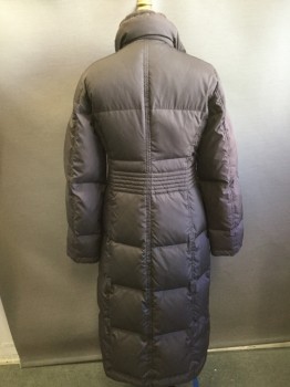 Womens, Coat, Winter, ESPRIT, Brown, Nylon, Polyester, Solid, S, Quilted, Down, Zip Front, Loop Button Front,