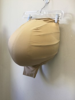 Womens, Pregnancy Belly/Pad, MTO, Tan Brown, Polyester, Solid, O/S, Step In, Elastic, Velcro/ Hook & Eyes Closure Back