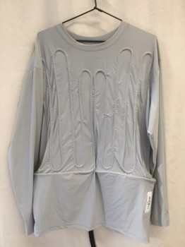 Unisex, Cool Shirt, BADGER, Lt Gray, Lycra, Solid, C48/50, 3XL, Compression Shirt. This Shirt Is Made From A Moisture Management Material., L/S, Cool Shirt, Cool Suit