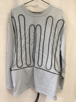 Unisex, Cool Shirt, BADGER, Lt Gray, Lycra, Solid, C48/50, 3XL, Compression Shirt. This Shirt Is Made From A Moisture Management Material., L/S, Cool Shirt, Cool Suit