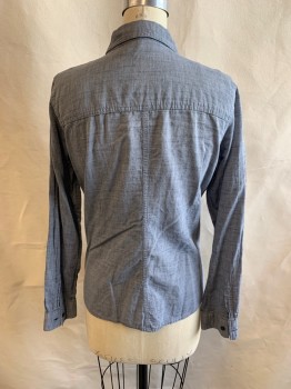 MAURICES, Gray, Cotton, Chambray, C.A., Button Front, L/S
