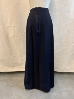 Womens, Historical Fiction Skirt, MTO, Black, Wool, Solid, W24, Hook & Eyes Back, Pleated