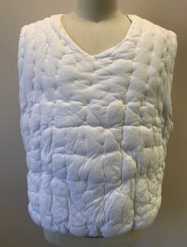 Unisex, Fat Padding, N/L MTO, White, Cotton, Solid, C <54", Jersey Knit, Sleeveless, Scoop Neck, Quilted, Uniform Padding Throughout, Velcro Closures in Back, Made To Order