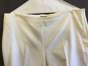 VINCE CAMUTO , Cream, Cotton, Spandex, Solid, No Waistband, Side Zip