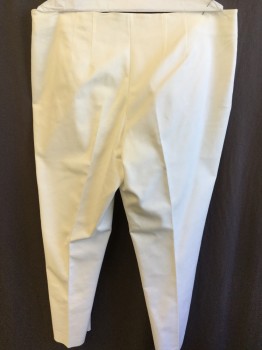 VINCE CAMUTO , Cream, Cotton, Spandex, Solid, No Waistband, Side Zip