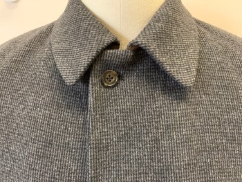 RALPH LAUREN, Gray, Black, Wool, Nylon, Houndstooth, Micro Houndstooth, Single Breasted, Collar Attached, 2 Pockets,