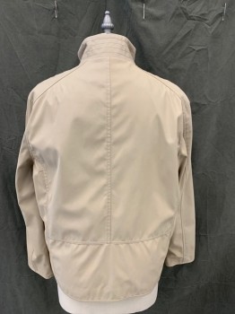 MARC NEW YOK, Lt Khaki Brn, Nylon, Polyester, Solid, Zip Front, 2 Zip Pockets, Stand Collar Line Quilted, Long Sleeves, Mesh Lining
